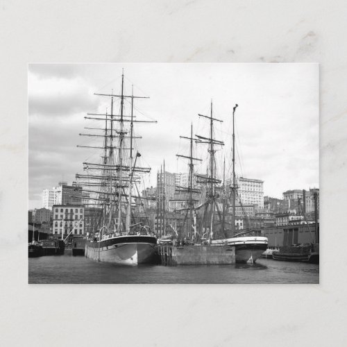 East River Ships 1900 Postcard