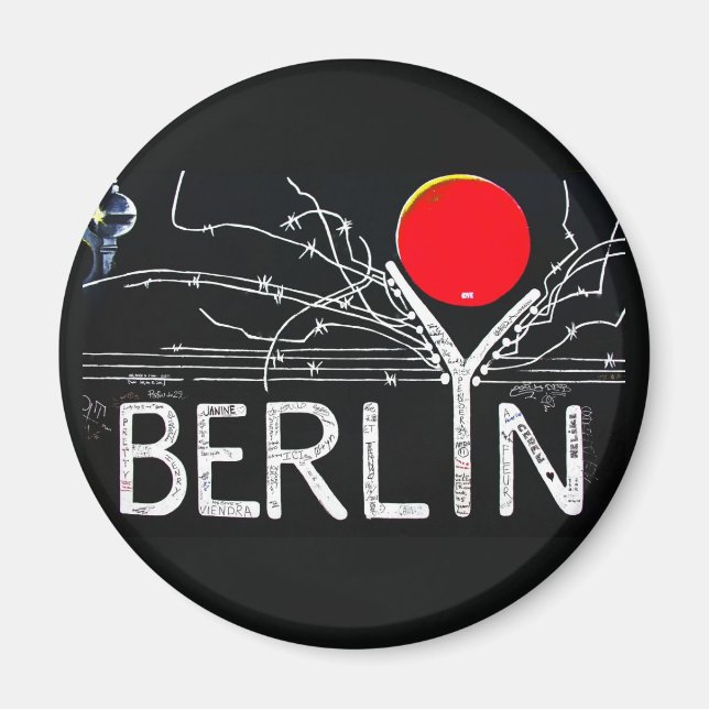 East Side Gallery, Berlin Wall, Barbed Wire/Red Su Magnet (Front)