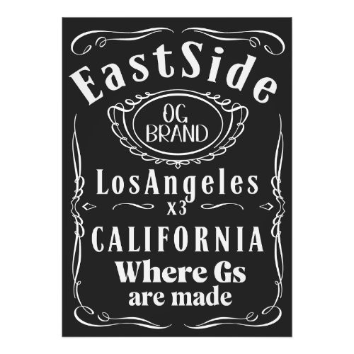 East side Los Angeles Poster wall art