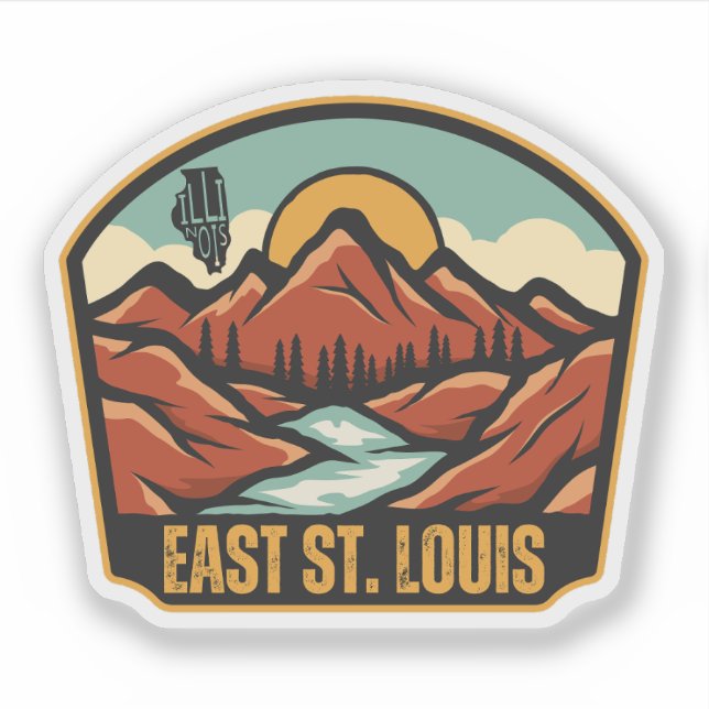 East St. Louis, Illinois  Sticker (Front)