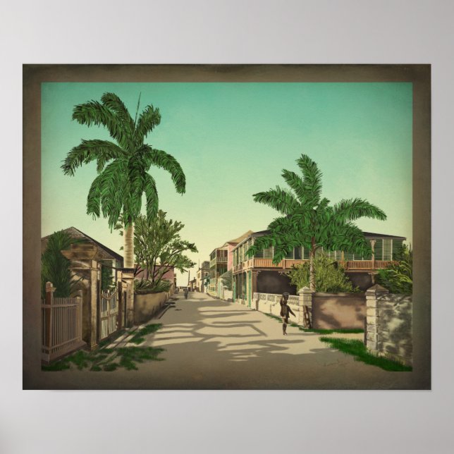 East Street In Nassau Poster (Front)