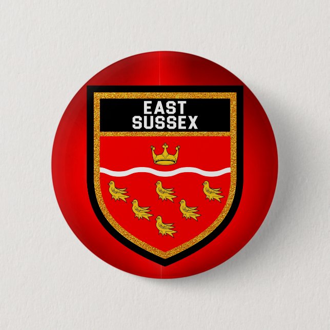 East Sussex Flag Button (Front)
