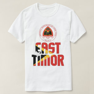 East Timor Flag and Coat of Arms Patriotic T-Shirt