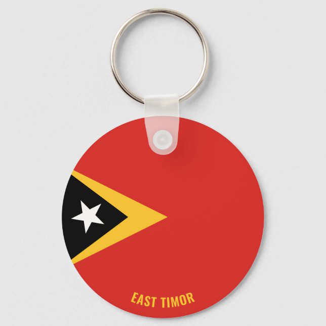 East Timor Flag Charming Patriotic Keychain (Front)