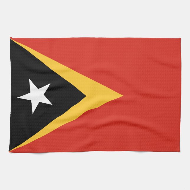 East Timor Flag Kitchen Towel (Horizontal)