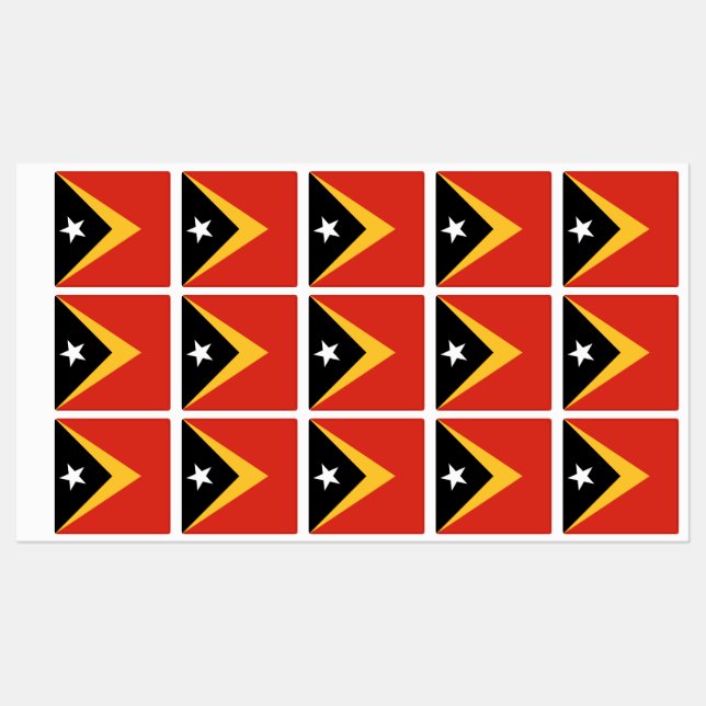East Timor Flag Labels (Sheet)