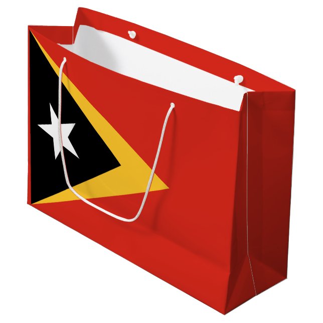 East Timor Flag Large Gift Bag (Front Angled)