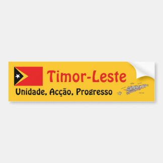 East Timor Flag + Map Bumper Sticker
