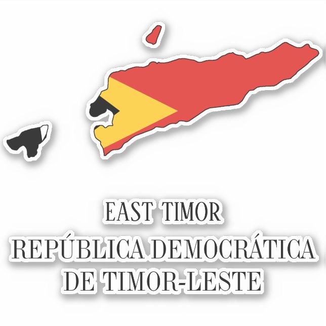 East Timor Flag Map Patriotic Sticker (Front)