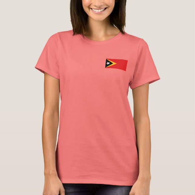 East Timor Flag + Map T-Shirt (Front)