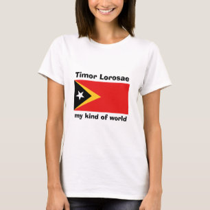 East Timor Flag + Map + Text T-Shirt