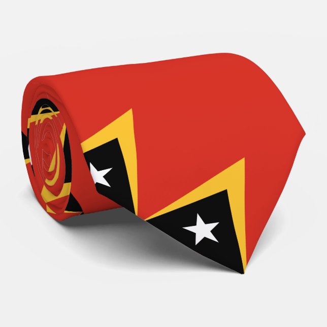 East Timor Flag Neck Tie (Rolled)