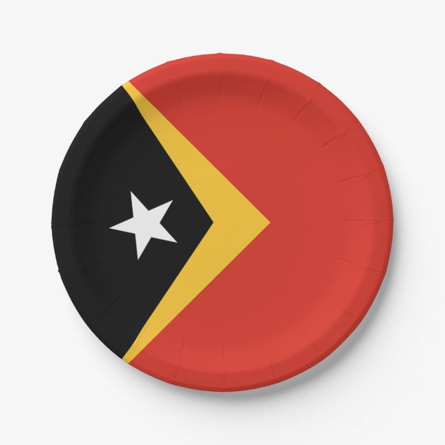 East Timor Flag Paper Plates (Front)
