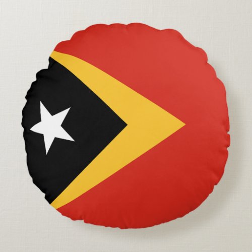 East Timor Flag Round Pillow