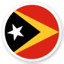 East Timor Flag Round Sticker