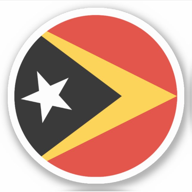 East Timor Flag Round Sticker (Front)
