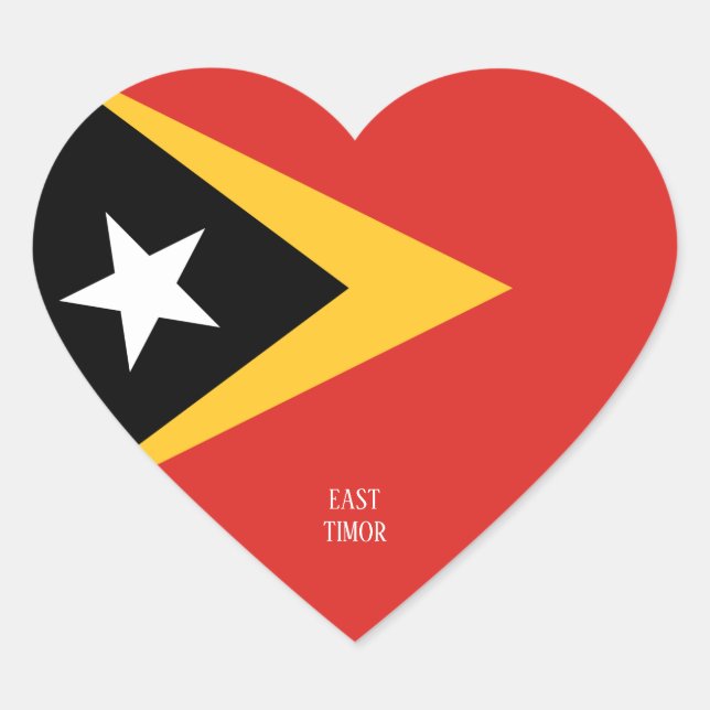 East Timor Flag Splendid Patriotic Heart Sticker (Front)