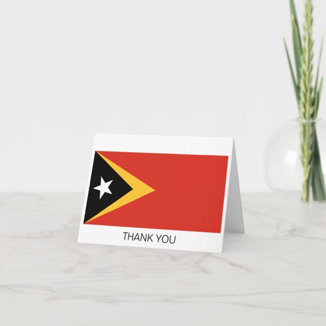 East Timor Flag Thank You Card (Front)