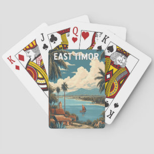 East Timor Illustration Travel Art Vintage Poker Cards