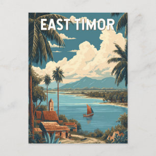 East Timor Illustration Travel Art Vintage Postcard