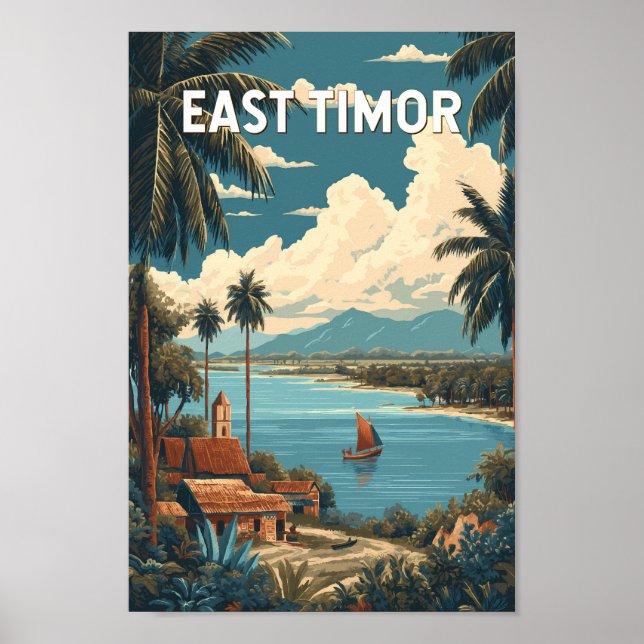 East Timor Illustration Travel Art Vintage Poster (Front)