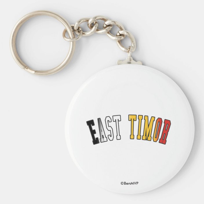 East Timor in National Flag Colors Key Chain
