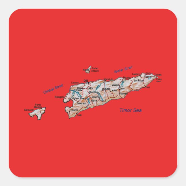 East Timor Map Sticker (Front)