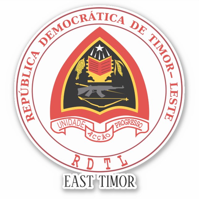 East Timor National Emblem Patriotic Sticker (Front)