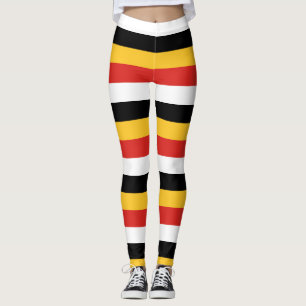 East Timor National Flag Colors Horizontal Striped Leggings