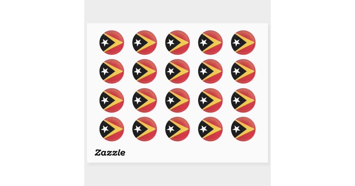 East Timor Round Icon Flag Classic Round Sticker | Zazzle