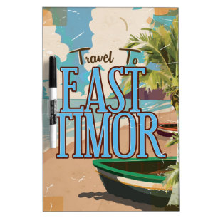 East Timor vintage travel poster art. Dry Erase Board
