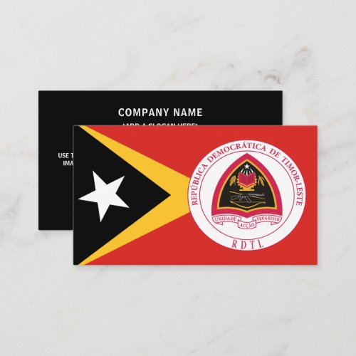 East Timorese Flag  Coat of Arms East Timor Business Card