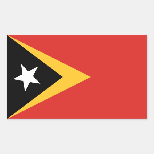 East Timorese Flag Flag of East Timor Rectangular Sticker