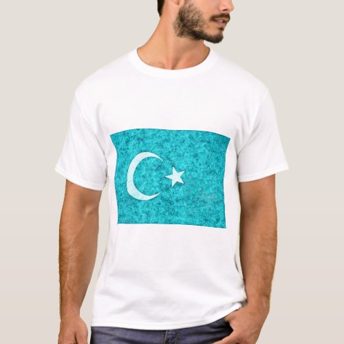 East Turkestan Flag pen and ink effect T_Shirt