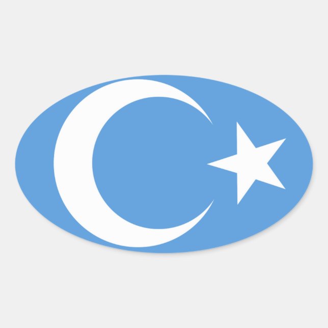 East Turkestan Oval Sticker (Front)