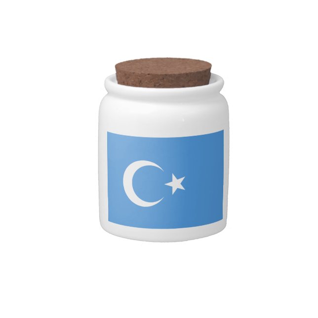 East Turkestan Uyghur Flag Candy Jar (Front)