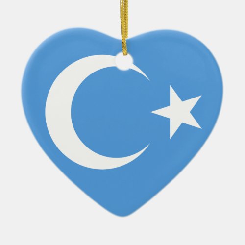 East Turkestan Uyghur Flag Ceramic Ornament