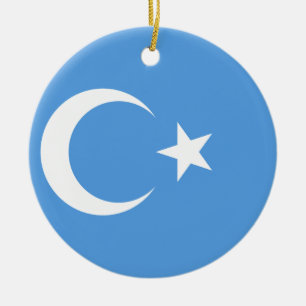 East Turkestan Uyghur Flag Ceramic Ornament