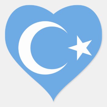 East Turkestan Uyghur Flag Heart Sticker by abbeyz71 at Zazzle