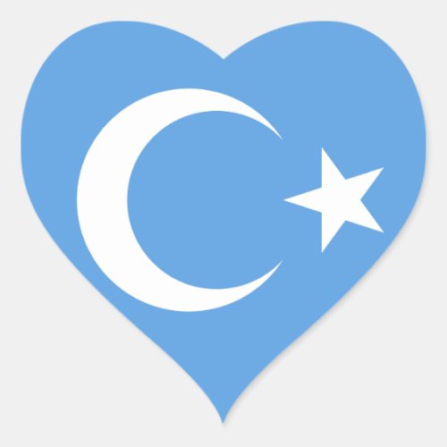 East Turkestan Uyghur Flag Heart Sticker