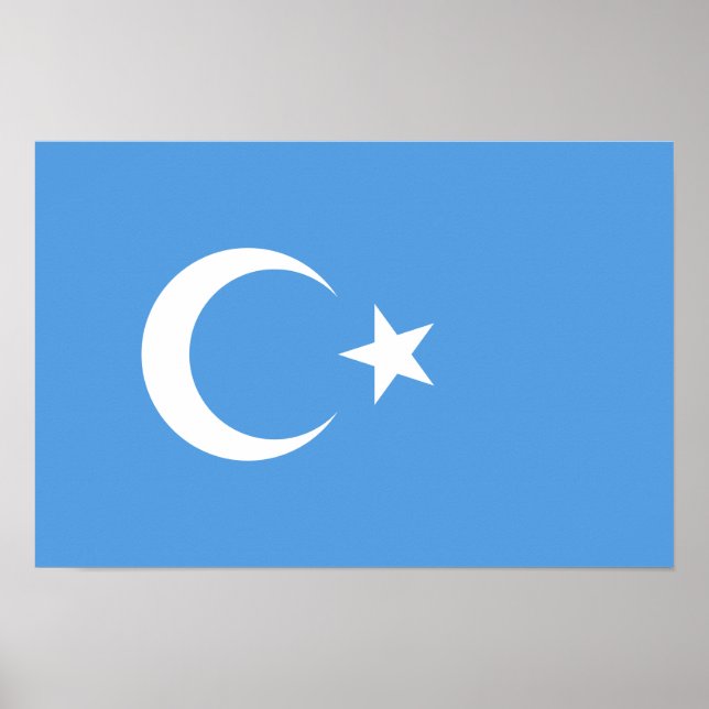 East Turkestan Uyghur Flag Poster (Front)