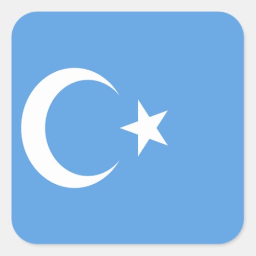 East Turkestan Uyghur Flag Square Sticker