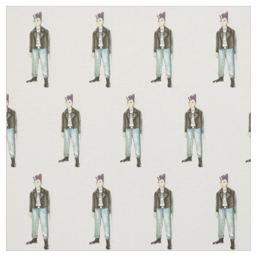 East Village NYC Punk Rock Rocker Mohawk Guy Fabric