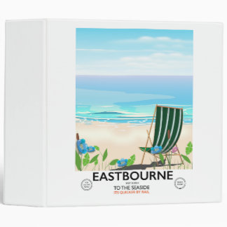 Eastbourne Beach East Sussex travel poster 3 Ring Binder