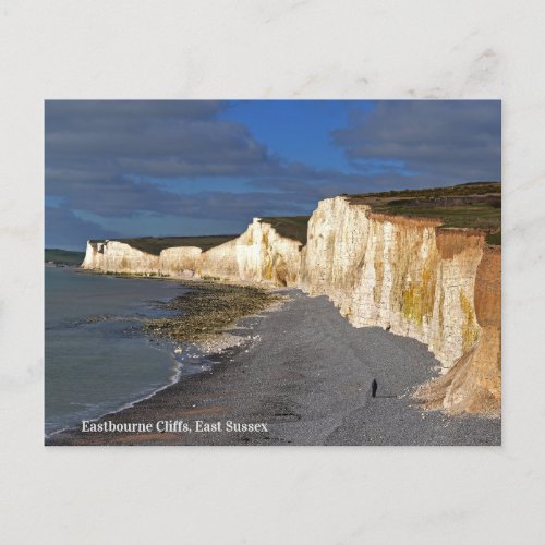 Eastbourne Cliffs in East Sussex England Holiday Postcard