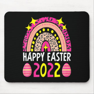Easter 2022 rainbow cute happy easter 2022 women  mouse pad