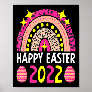 Easter 2022 rainbow cute happy easter 2022 women poster