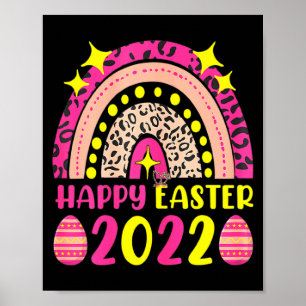 Easter 2022 rainbow t cute happy easter 2022 wome poster