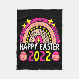 Easter 2022 rainbow t cute happy easter 2022 women fleece blanket