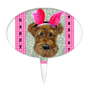 EASTER AIREDALE CAKE TOPPER